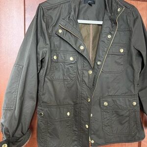 J. Crew Olive Utility Jacket with Brass Accents